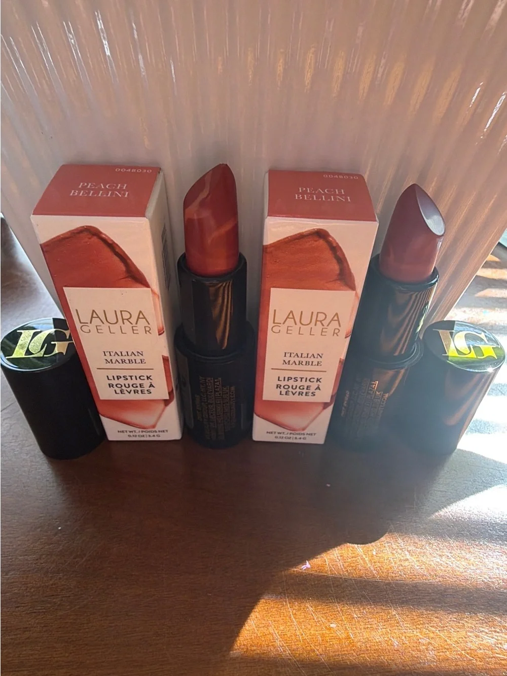 Bundle of 2 ,Laura Geller Italian Bellini Marble Lipstick - Sheer Peach Pink